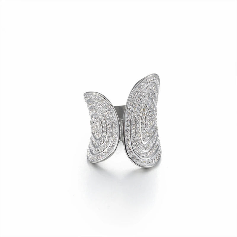 Dicotic уникальный дизайн полный белый циркон золото/цвет нержавеющая сталь женщина