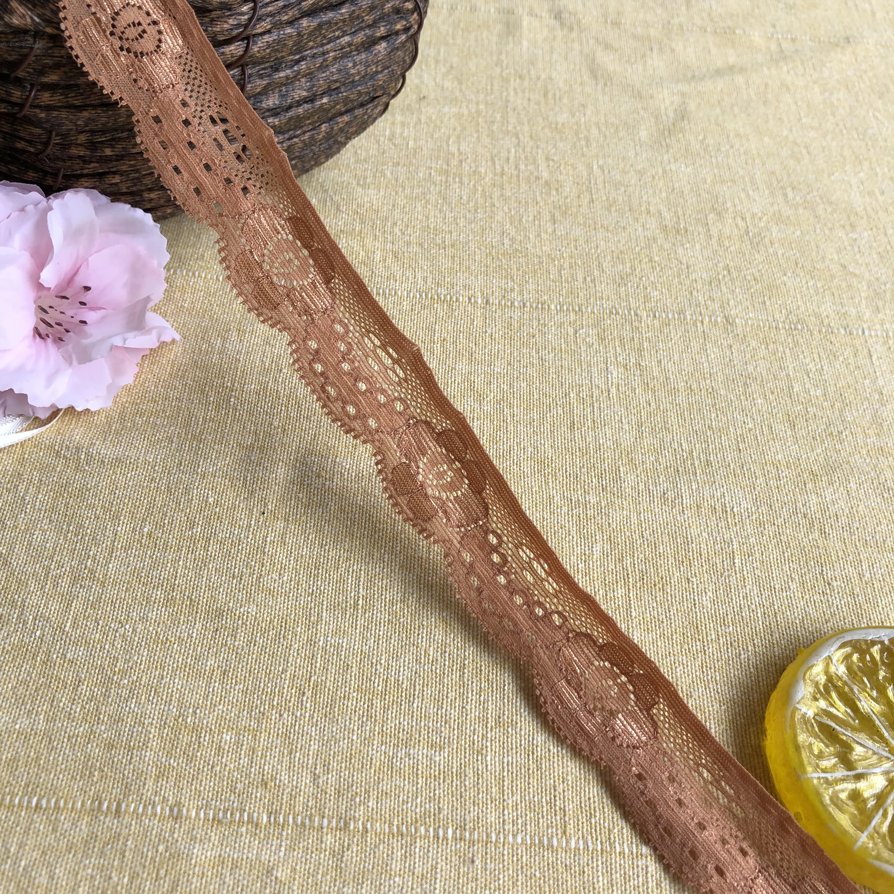 2,5 см S1207 эластичная кружевная отделка, стрейчевая кружевная ткань для бюстгальтера, нижнего белья, женского белья, швейная аппликация, хлопковое кружево