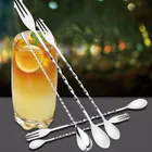 1 шт., вилка-ложка для коктейлей, нержавеющая сталь