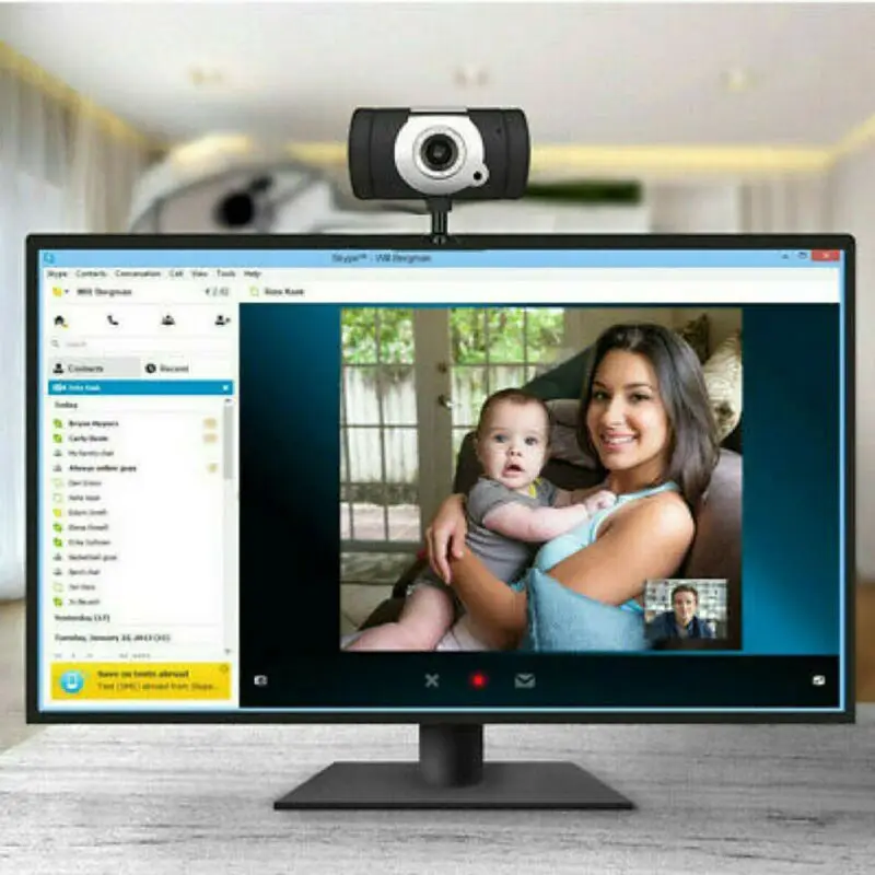 

USB 2.0 HD Webcam Camera Web Cam with Microphone For Computer PC Laptop Video UK