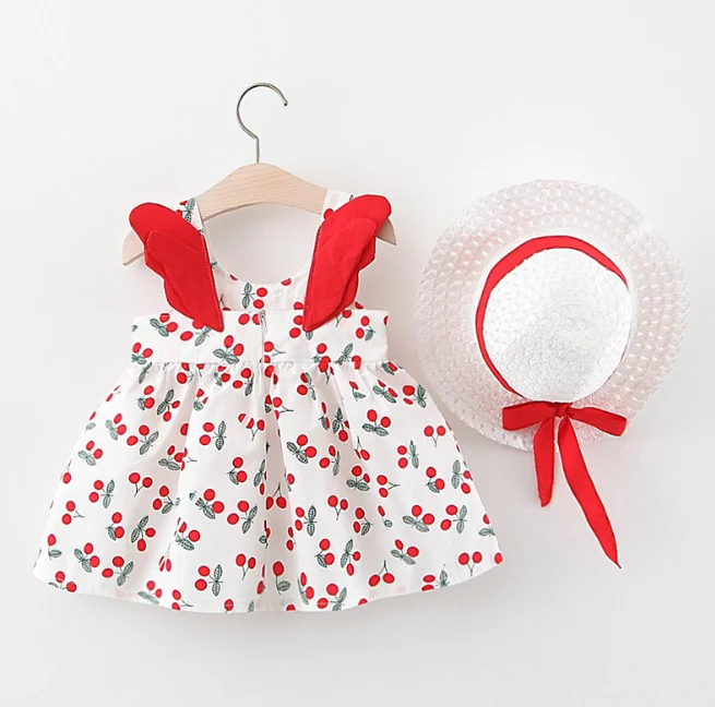 Летнее платье для девочек с рисунком шапки лимоновое мультяшное на день рождения