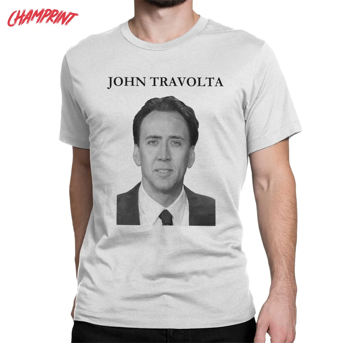 Мужская футболка с изображением Николаса Кейджа Забавные топы из чистого хлопка