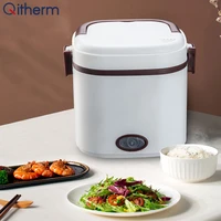 mini electric rice cooker stainless steel liner cooking machine portable mini thermal heating lunch box food container warmer