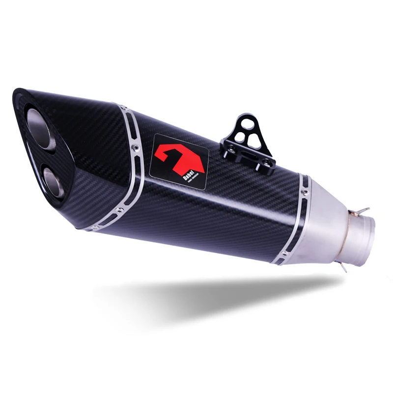 

Universal Motorcycle modification 51mm real carbon fiber Muffler Exhaust pipe Short Double mouthe Large Hexagon muffler