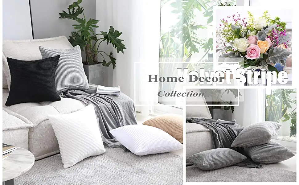CANIRICA Pillow Cover For Living Room Velvet Cushion Cover 45x45cm Decorative Pillow Corduroy Funda Cojin Sofa Nordic Home Decor