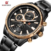 naviforce business casual watches mens sport waterproof quartz wrist watch male steel band 24hour date clock relogio masculino