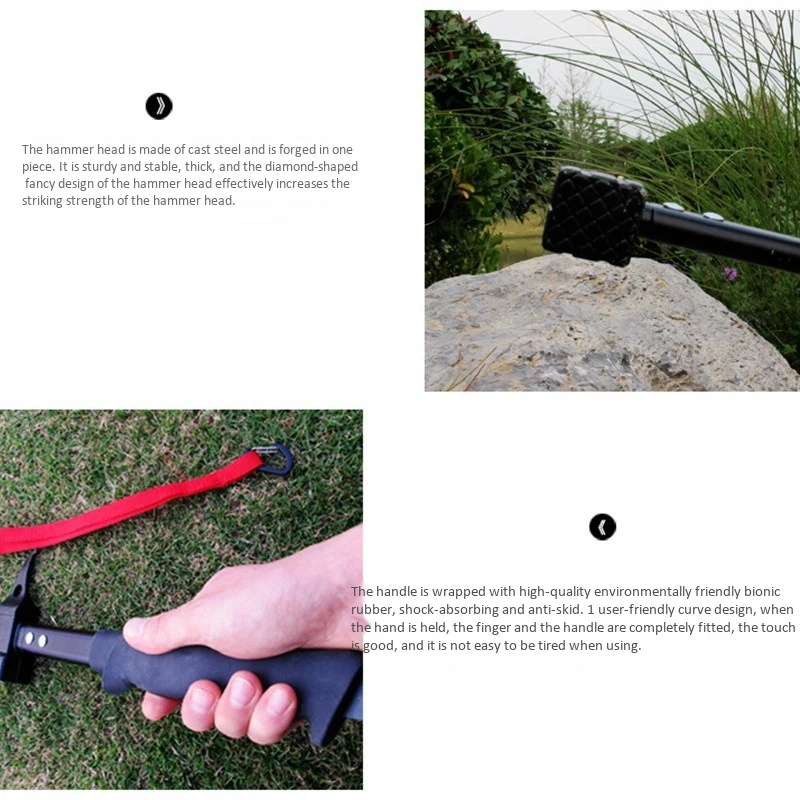 

ELOS-Camping Hammer Outdoor Tent Hammer Camping Steel Stake Mallet