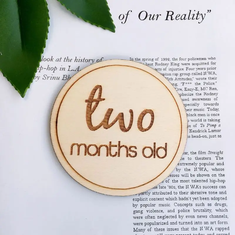 

12 Pcs/set Baby Monthly Milestone Wooden Card Infants Photography Props Kids Newborn Shower Gifts F3ME