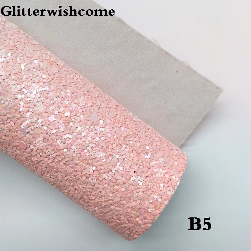 Glitterwishcome 21X29 см A4 размер искусственная кожа ткань, блестящая ткань, Vinil Para Lazos плотная блестящая ткань для бантов, GM034A - Цвет: B5