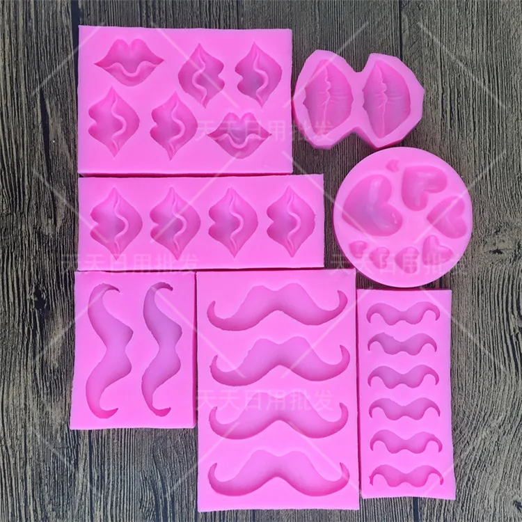 Силиконовая форма для губ и усов помадки инструменты украшения тортов предмет