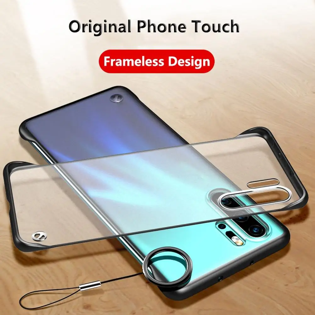 Матовый Бескаркасный чехол для телефона с кольцевым захватом Huawei P20 30 Mate