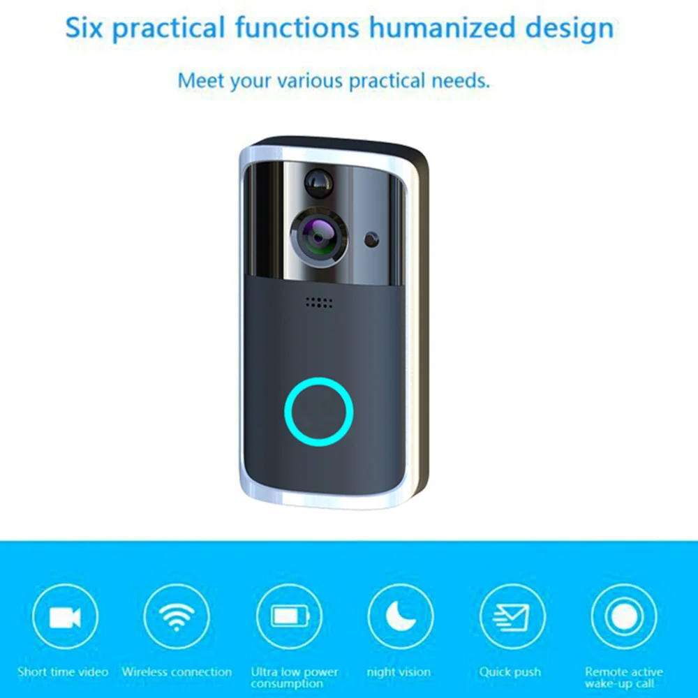 

M7 WIFI Doorbell Video Door Intercom Wireless Smart Home IP Door Bell Camera Alarm Infrared Night Vision without Batter