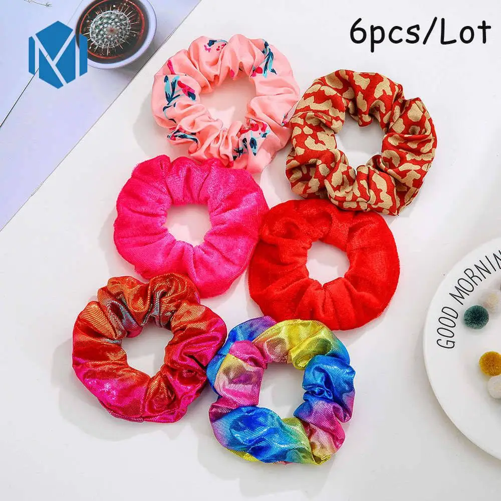 6PCS-K M MISM 11 шт. винтажные леопардовые бархатные резинки для волос для женщин и девочек, шелковые эластичные полосы обруча для волос, набор модных аксессуаров для волос - Цвет: 6PCS-K