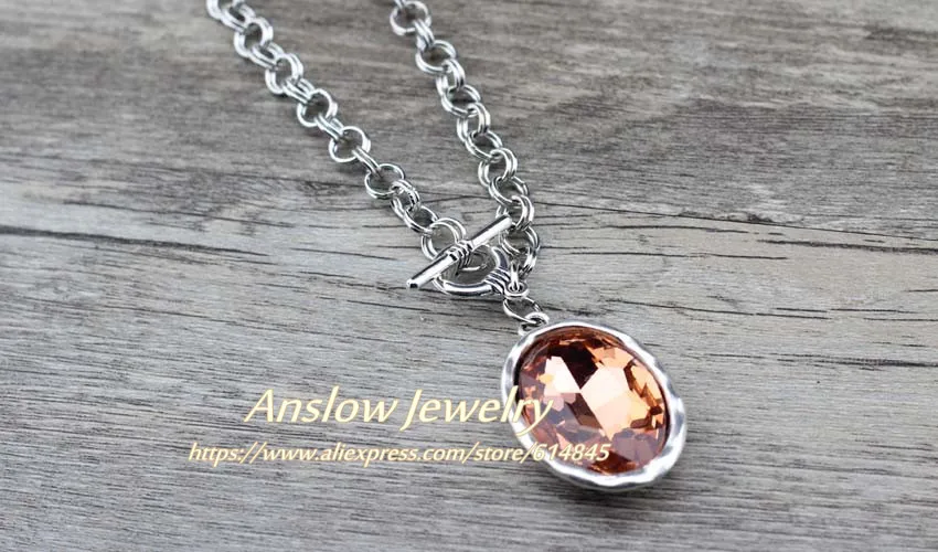 Anslow,, модное ювелирное изделие, панк-рок, простое, преувеличенное, Очаровательная цепочка, большой кристалл, колье, ожерелье для женщин, подарок, LOW0088AN
