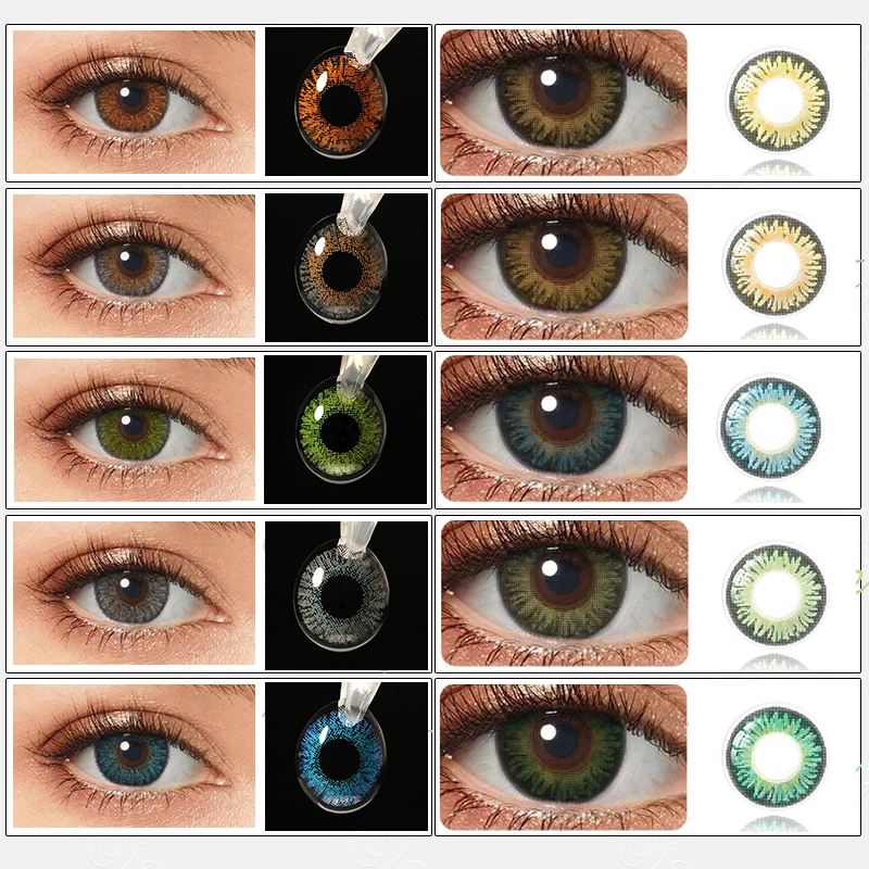 Контактные линзы 3 тона цветные ed для глаз 1 пара цветных контактных линз