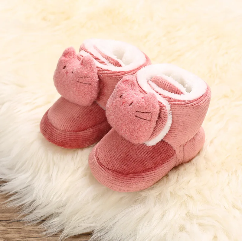 Lovely Warm Design Baby Girls Boys Toddler First Walkers Baby Shoes Soft  Cute Shoes Winter Non-Slip Baby Warm Shoes