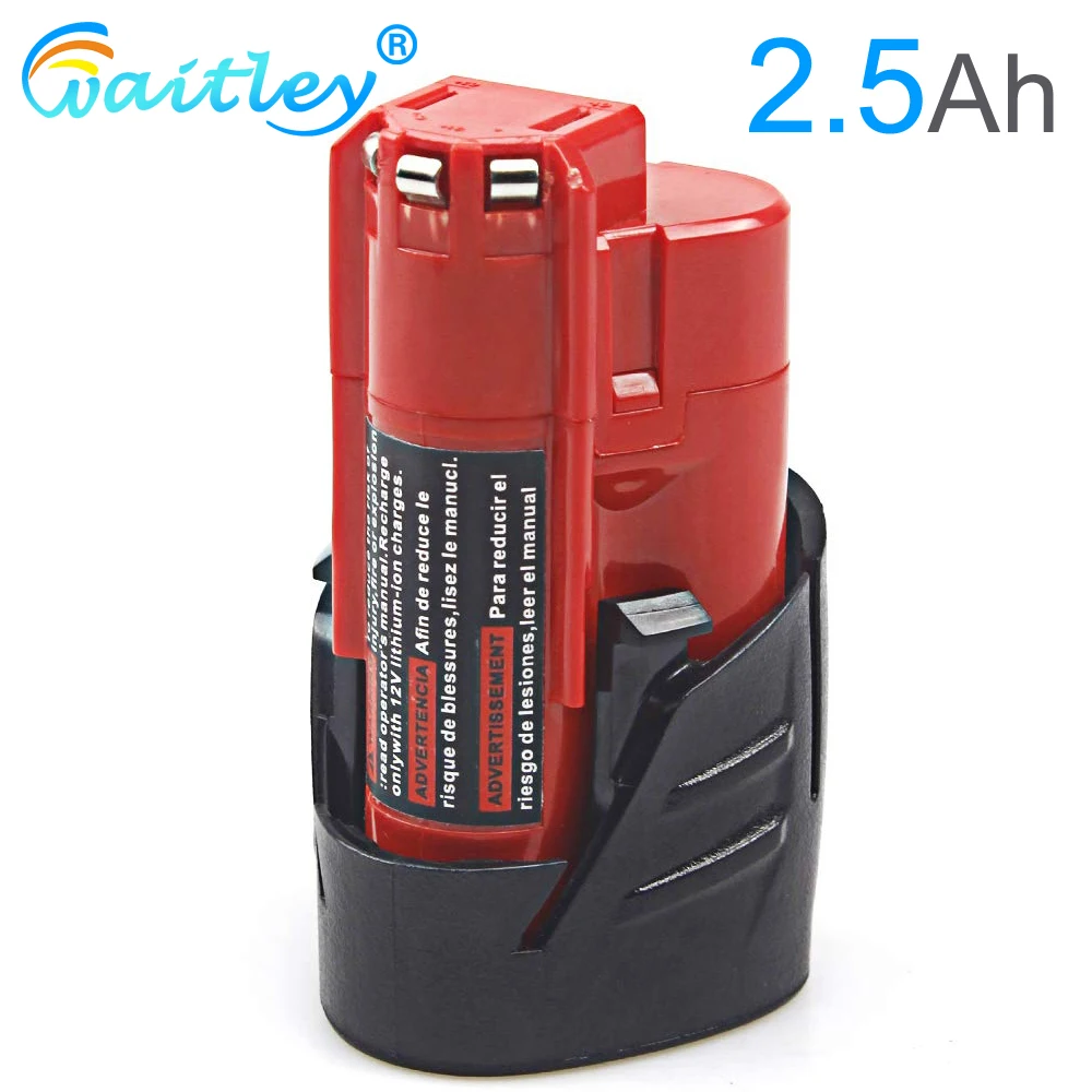Waitley 12 V 2.5Ah аккумуляторная батарея для Milwaukee M12 XC беспроводные инструменты 2500mAh v