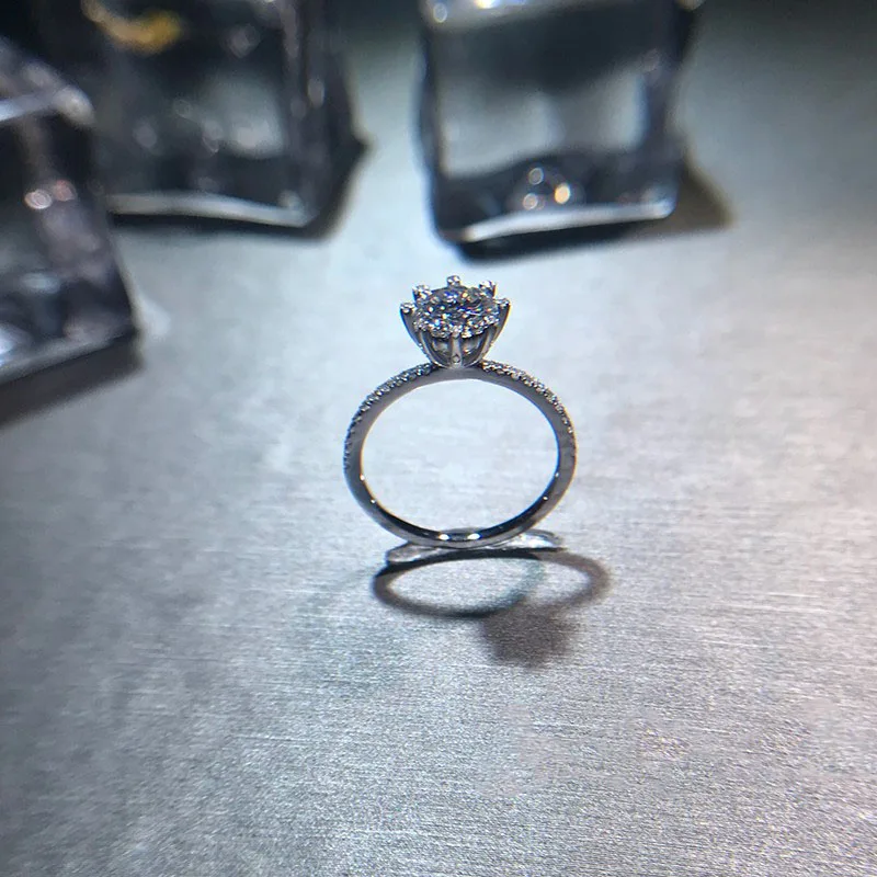 18K 750Au Золотое кольцо Moissanite алмазное кольцо обручальное кольцо D Цвет VVS с национальным сертификатом 01