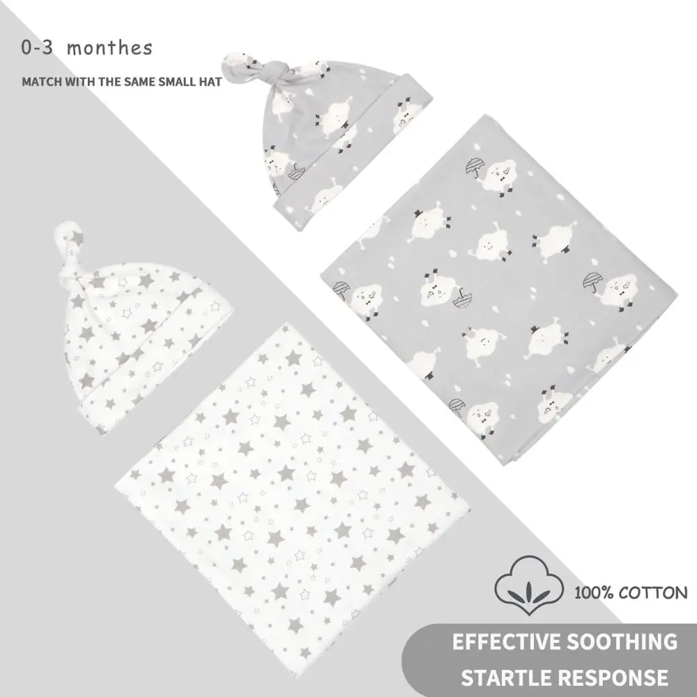 

Baby Wrap Newborn Cocoon Wrap Cotton Swaddling Bag Blanket Sleeping Swaddle Wrap Hat For Baby Sleep Sack Bedding