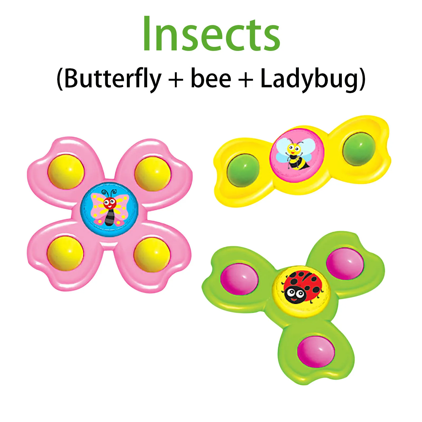 

3pcs/set Spinning Top Baby Sucker Top Toy Creative Bath Swimming Water Toys Sucker Suction Cup Fun Game Baby Teether Toy Rattles