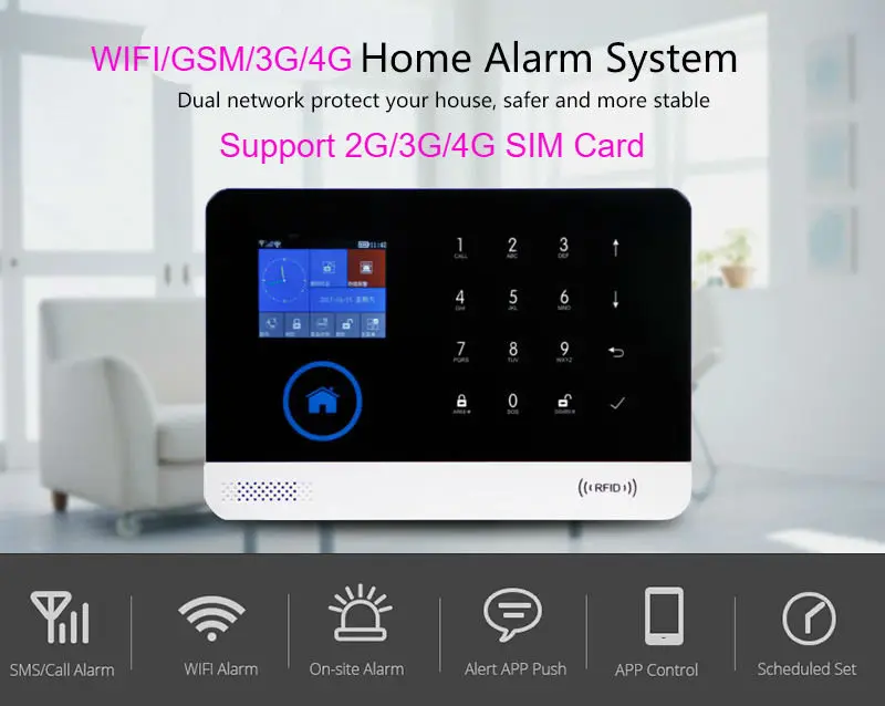 Система сигнализации Tuya Smartlife 4G Wi Fi + синяя сирена|Комплекты для сигнализации| |