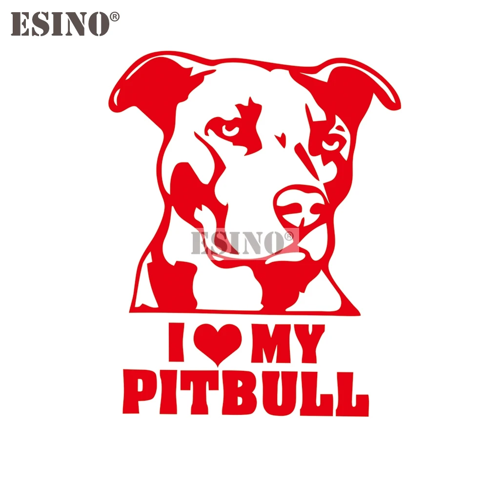 Автомобильный Стайлинг забавная наклейка I Love My Pitbull автомобильная мультяшная