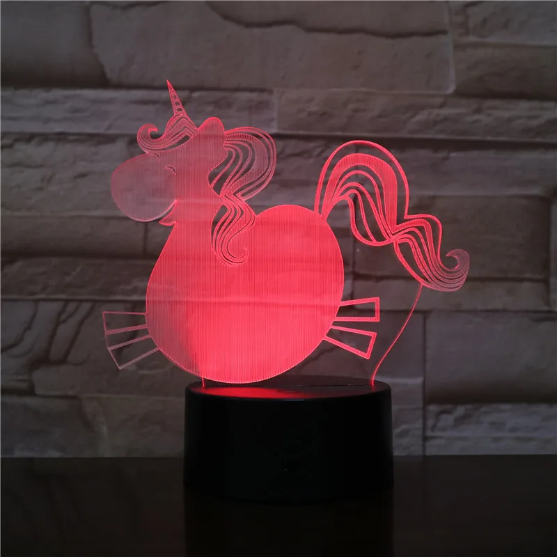 3d лампочка с большим животом единорог лошадь RGBw праздничное украшение