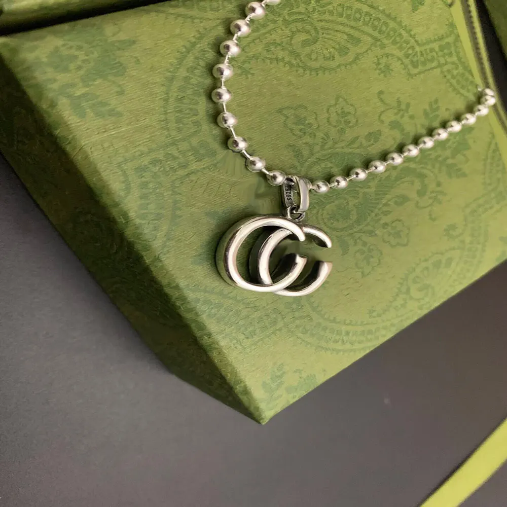 

s925 sterling silver light luxury ladies necklace jewelry brand men's round bead necklace 1:1 original customization