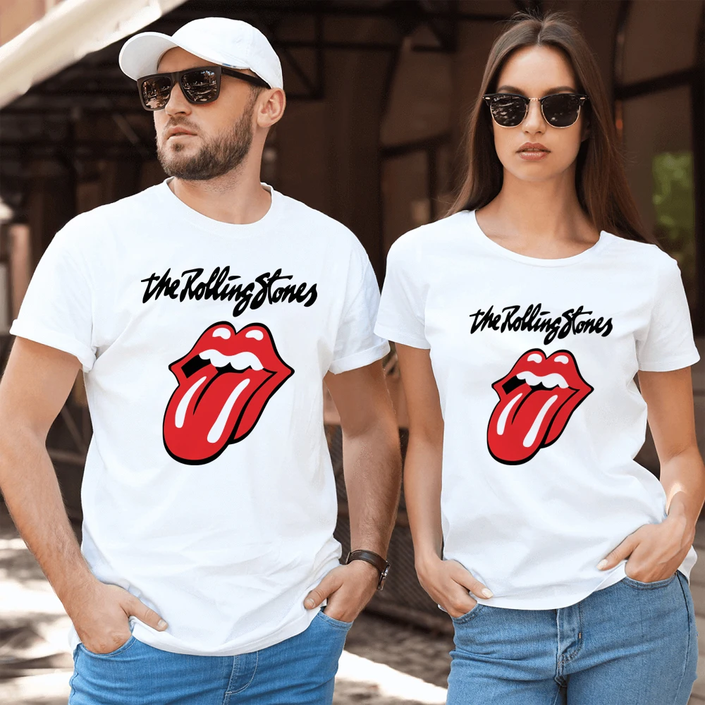 The Rolling Stones Women Men T-shirt Unisex Daily Short Sleeve Summer Graphic O-Neck Tees Tops Camisetas De Mujer Harajuku | Женская