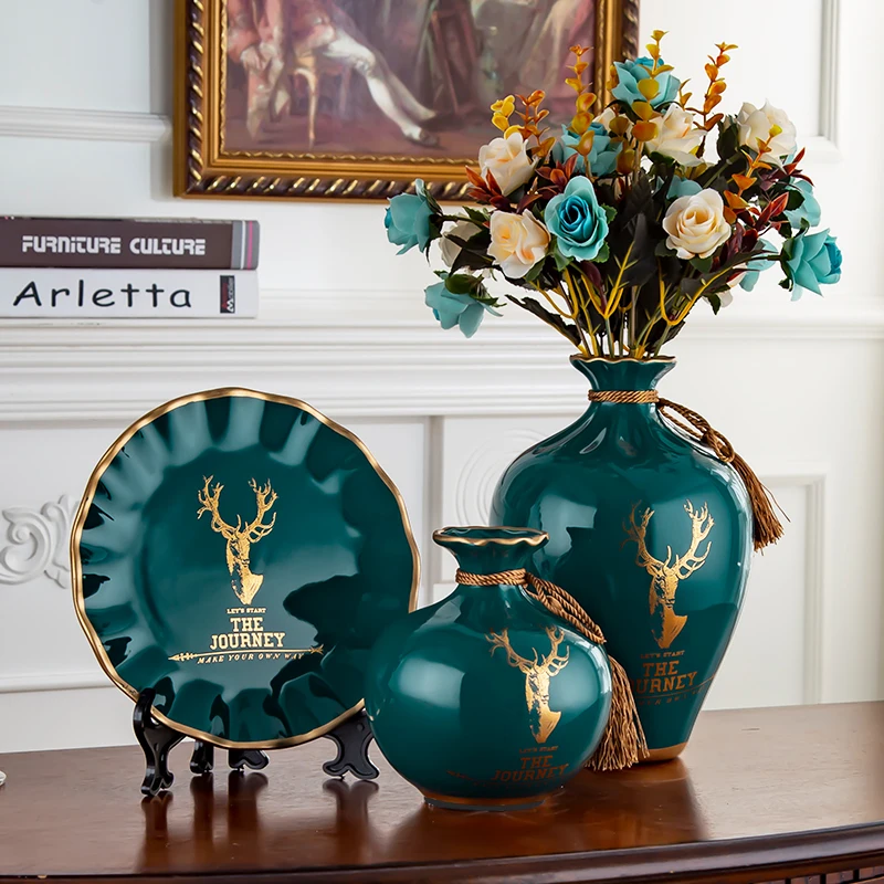 3 шт./компл. Европейская керамическая ваза композиция из высушенных цветов