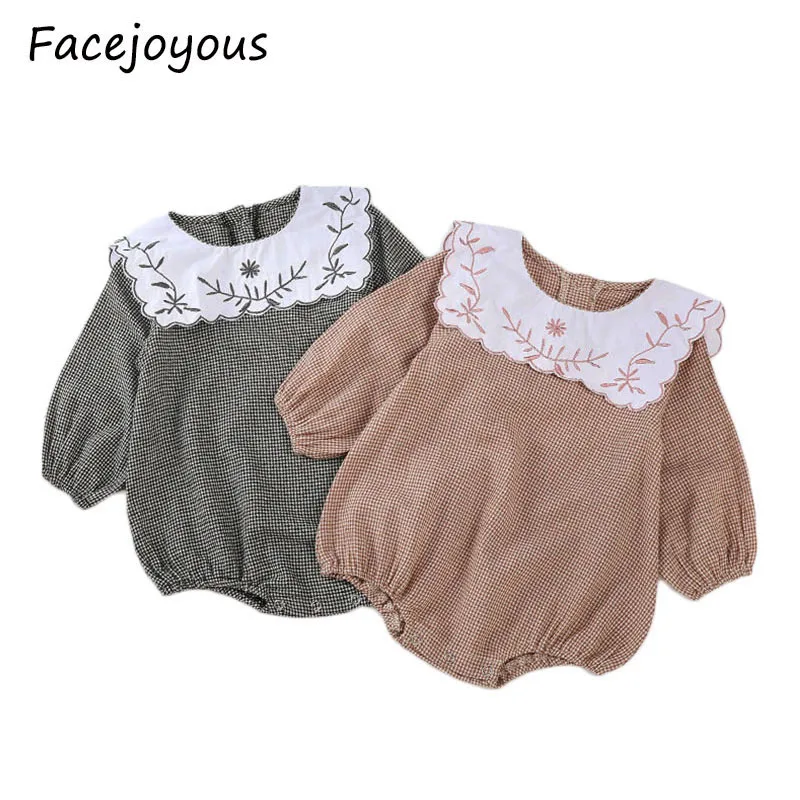 Весна 2020 новое боди для маленьких девочек клетчатая одежда малышей комбинезон с