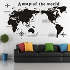 Карта мира морская виниловая наклейка на стену большая карта компас для дома гостиная спальня офис арт деко карта постер Водонепроницаемая роспись 2DT15