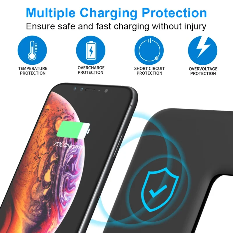 Беспроводное зарядное устройство Qi 3 в 1 для Apple Watch AirPods быстрое iPhone Samsung Huawei P30 Mate 20