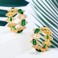 kellybola high quality shiny luxury statement sweet hoop earrings women wedding cubic zircon cz bridal earring fashion jewelry