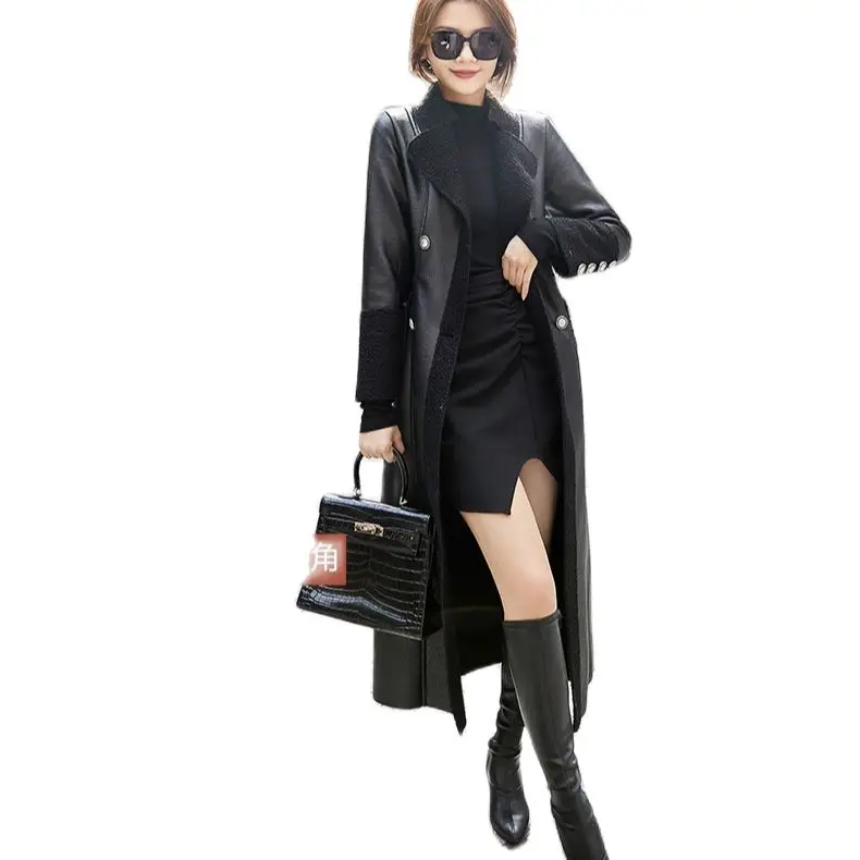 

Women's long fur one coat LONG pu long leather coat long jacket women pu cropped jacket faux fur coat winter jacket women