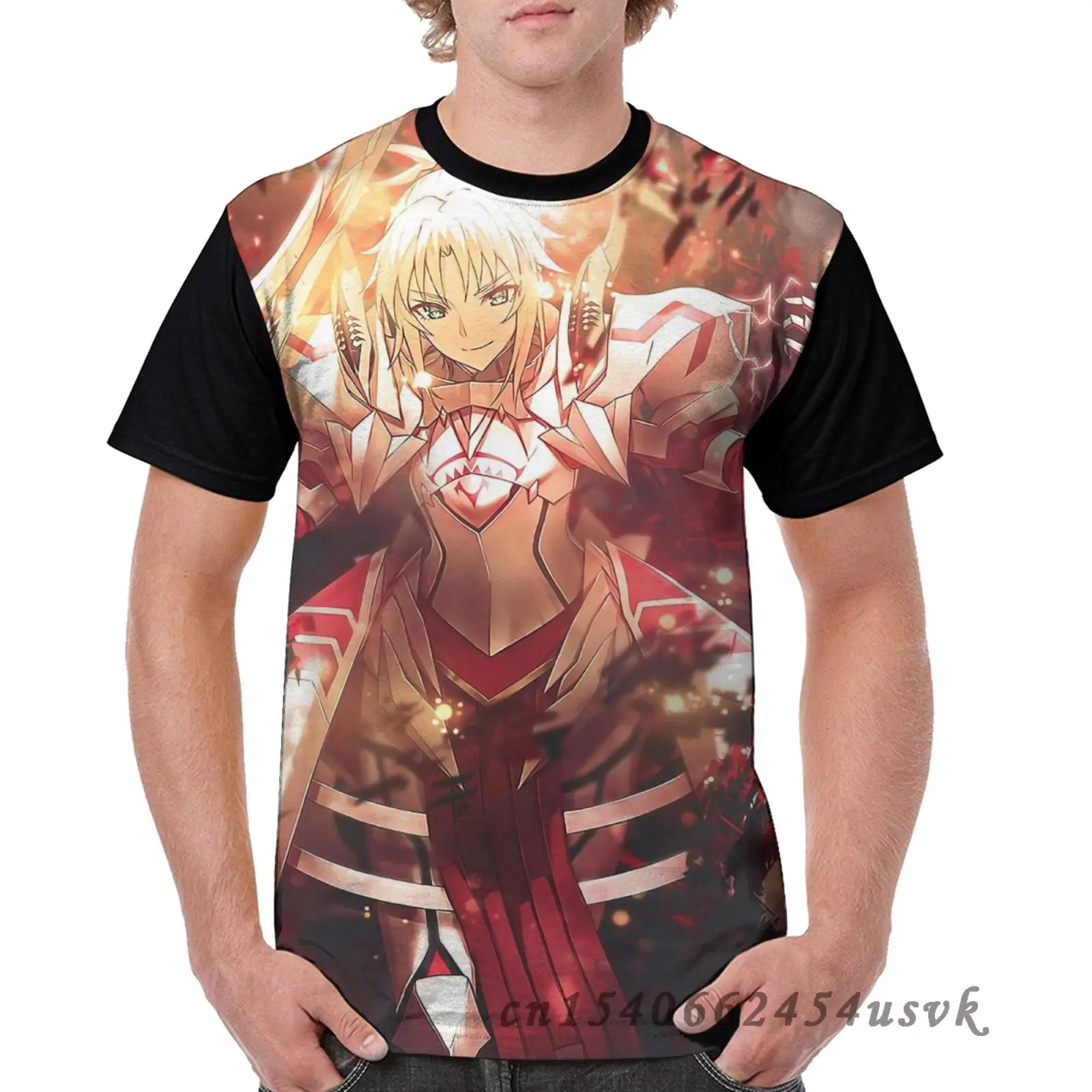 Забавный Графический Мужская футболка с рисунком футболки Сабля красный Мордред