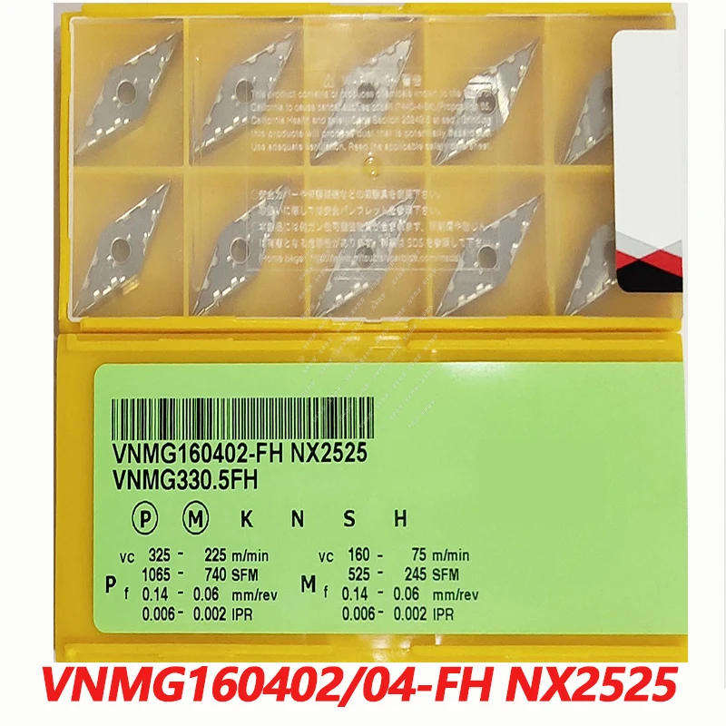 

100% Original VNMG VNMG160402-FH NX2525 VNMG160404-FH 10pcs CNC lathe Insertion Carbide Insert Imported From Japan High Quality