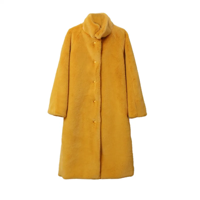 2019 зимнее пальто Дамская Мода Длинные Искусственный мех с мехом Свободные