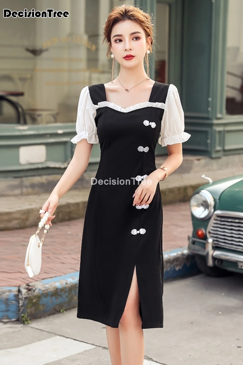 

2021 chinese dress chinese traditional cheongsam retro dress women girls elegant festival lady linen vestido qipao