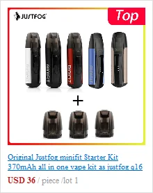 Bigsale 2 шт./лот, комплект JUSTFOG FOG1, ограниченная серия, 1500 мАч, встроенный аккумулятор, все в одном комплекте, vape pen2ML для обоих пусковых устройств