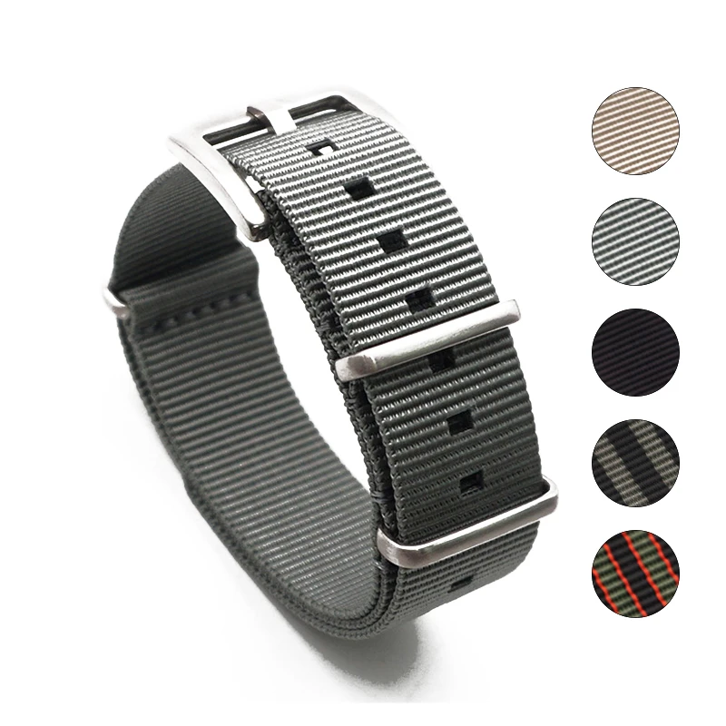 Премиум качество елочка 20 мм 22 серый ремешок для часов нейлон ремень военных