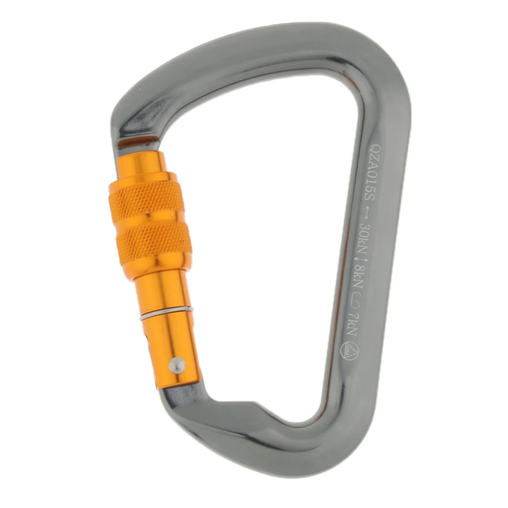 

30KN Professional Carabiner D Shape Locking Buckle Rock Climbing Equipment