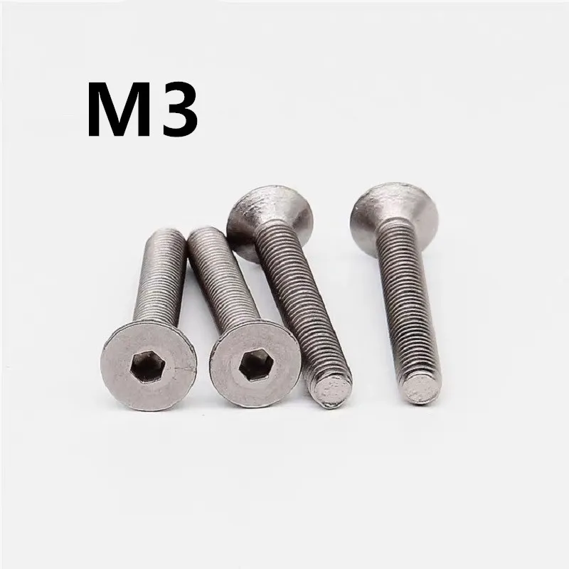 

10 шт. M3x4/5/6/8/10/12/15/18/20/50 мм GB70.3 Титан винты TA2/GR2 застежка метрические Титан DIN7991 с потайной головкой болт с шестигранной головкой