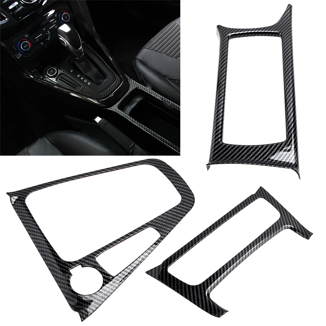 

CITALL Gear Shift Cup Holder AC Switch Panel Cover Trim Fit For Ford Focus 2015 2016 2017 2018 Left Hand Drive