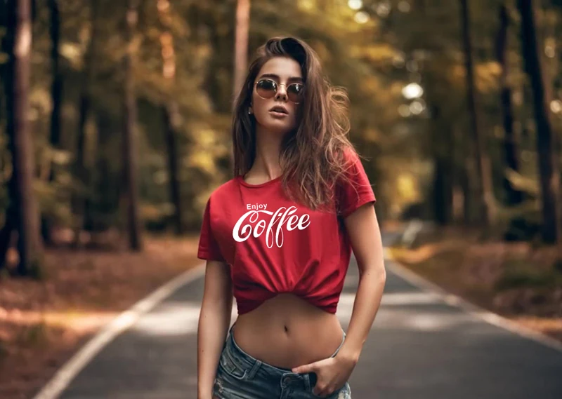 ONSEME, женская футболка, Enjoy coffee, с буквенным принтом, футболки, женская уличная одежда, базовые хлопковые футболки, Cola, футболка, Harajuku, слоган, топы