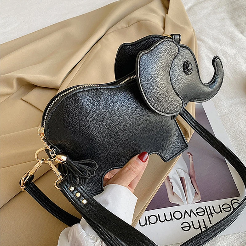 

JDY2021 New Creative Funny Elephant Shape Shoudler Bag for Women Mini Cartoon Crossbody Bag Phone&Purses Coin Bag Messenger Bag