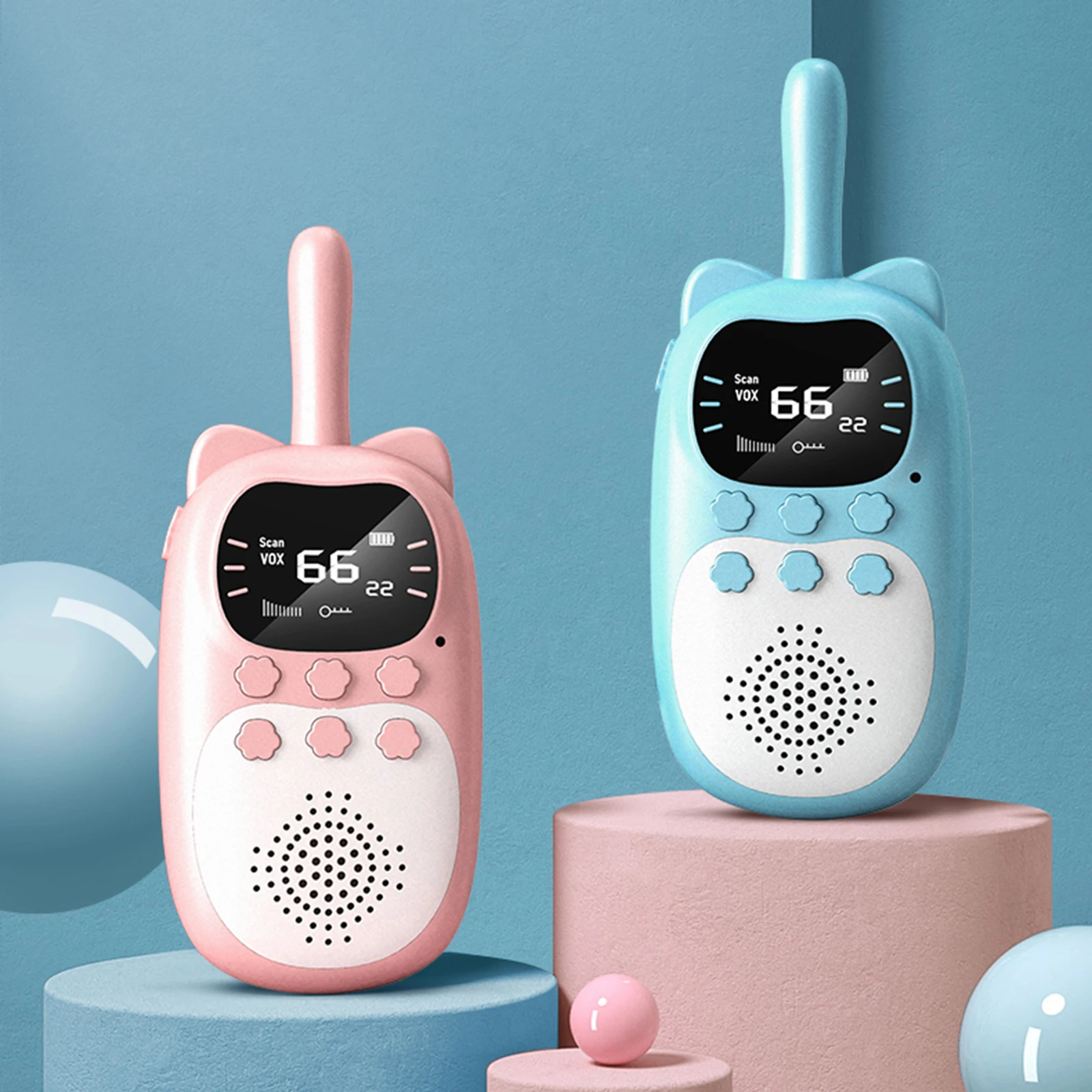 

Plastic Wearable Kids Walkie Talkies LCD Toys Gifts for Children Fishing