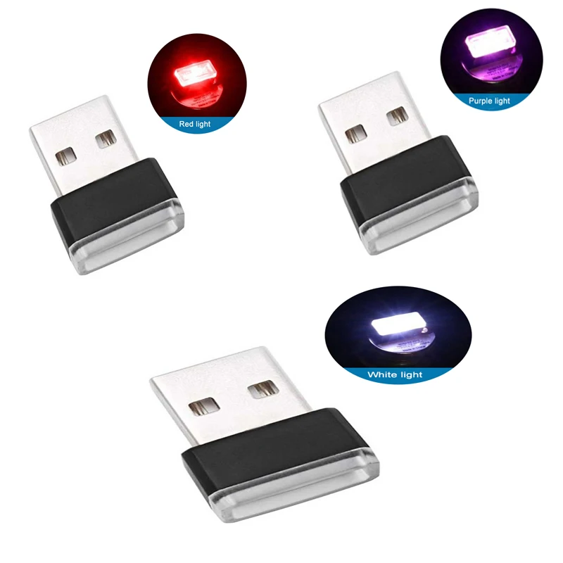 11 Автомобильный светильник USB атмосферный свет мини штекер светильник моделирующая лампа в автомобиле окружающий неоновый интерьерный светильник портативный штекер автомобильные аксессуары - Испускаемый цвет: 11