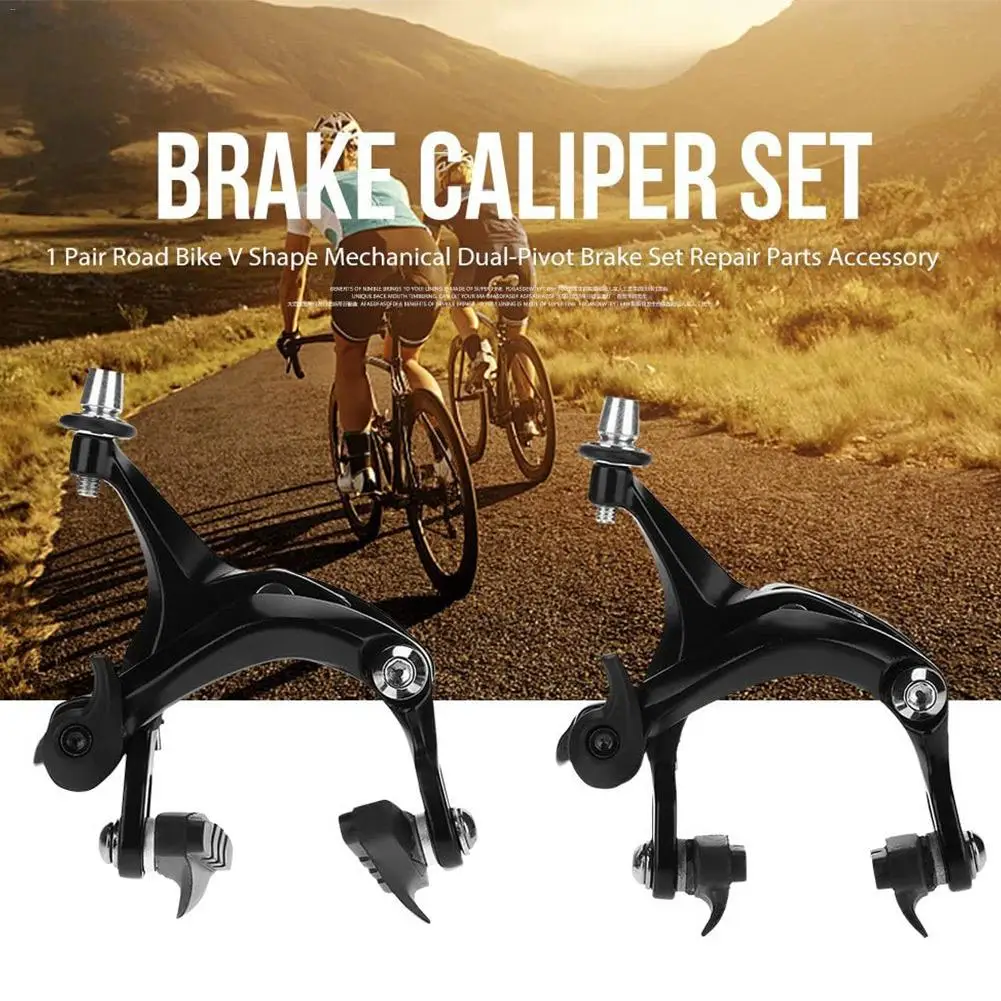 

Bicycle Brake Set Bike Brake Kit Front/Rear Fixie Road Bike Cruiser Brake Set Side Pull Wear-Resistant Caliper Disc Brake Parts