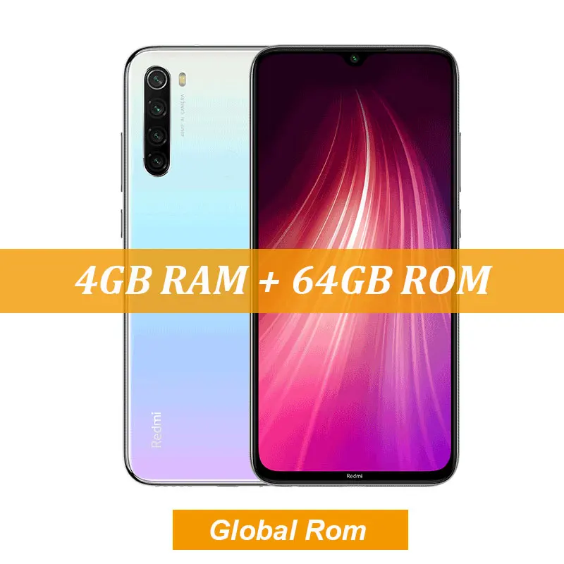 4GBWhite New Global ROM Xiaomi Redmi Note 8 4GB 64GB 48MP Quad Camera Smartphone Snapdragon 665 Octa Core 6.3" FHD Screen 4000mAh - Цвет: 4GBWhite